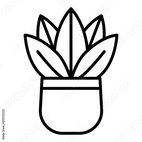 Snake plant icon or succulent planted in a nice pot