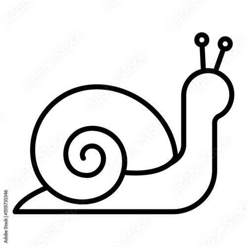 Garden snail icon crawling carrying its shell