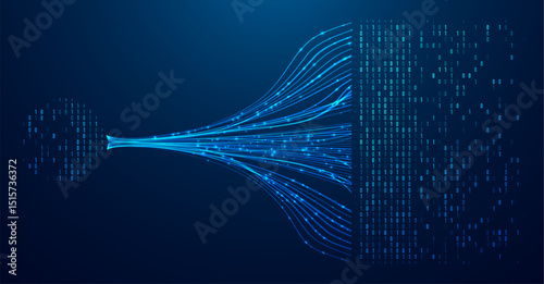 Abstract infographics visualization. Big data code representation. Futuristic network or business analytics. Graphic concept for your design.