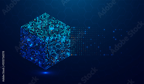 Abstract big data visualization. Big data code representation. Futuristic network or business analytics. Graphic concept for your design