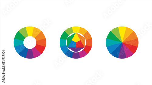 Vector design of chromatic circles in RGB colors