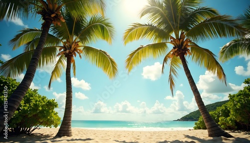 Tropical Paradise Sun-Kissed Beaches and Lush Palm Trees