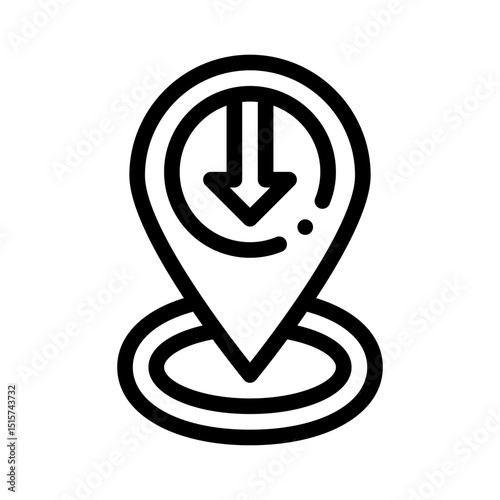 pin drop line icon