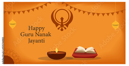 Happy Guru Nanak Jayanti Vector Banner Set - Guru Nanak Dev Ji Illustrations-04