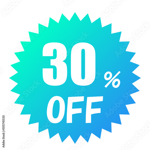 30%OFF セール値下げアイコン 青色
