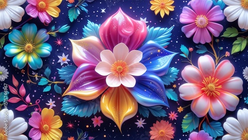 abstract background with flowers, abstract floral background