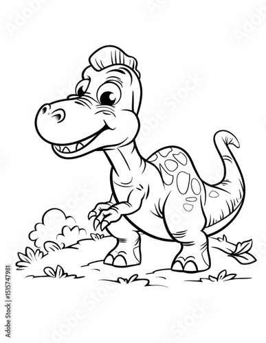 dinosaur cartoon illustration coloring sketch