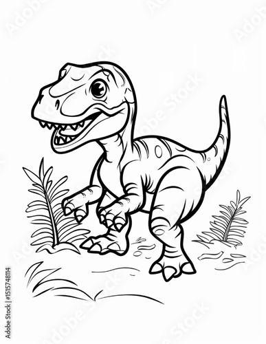 dinosaur cartoon illustration coloring sketch