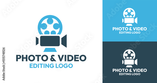 Clean and Minimalist Photo and Video Editing Logo for Branding and Business