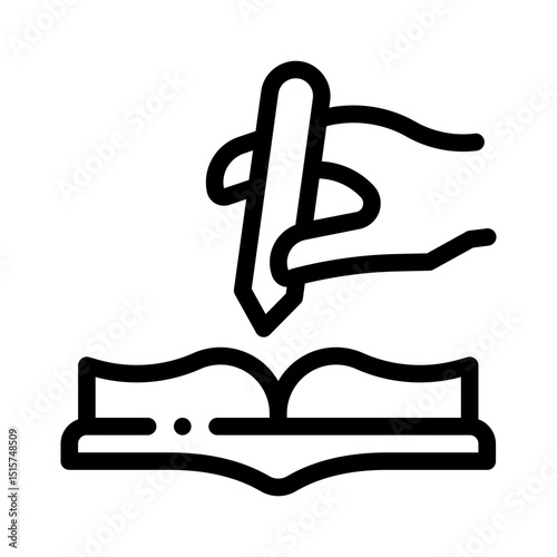 writing hand line icon