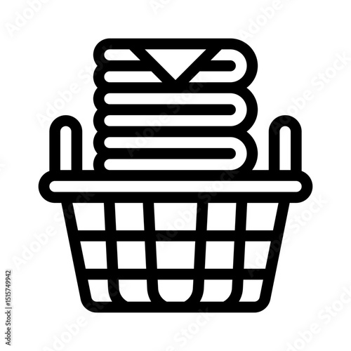 laundry basket line icon