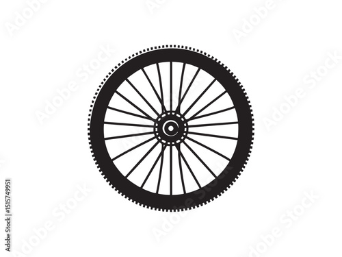 Minimalist Bicycle Tire Vector – Cycling, Fitness, and Motion Concept.