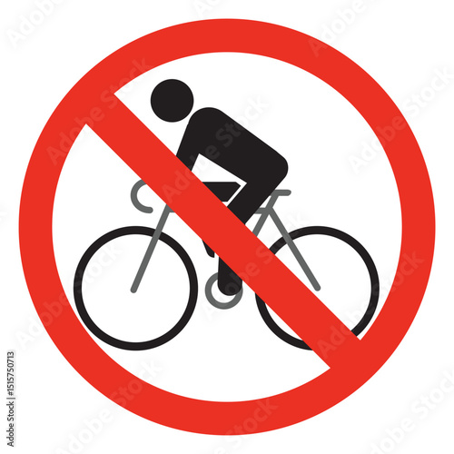 Do not ride bicycles  sign . vector icon
