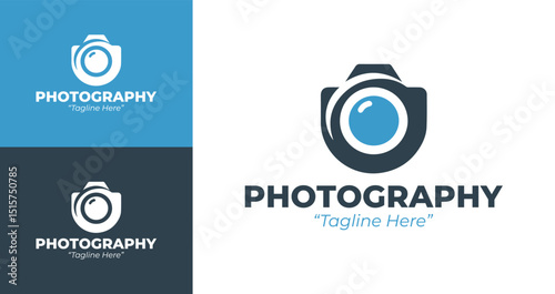 Customizable Photography Logo with Camera Lens and Professional Design