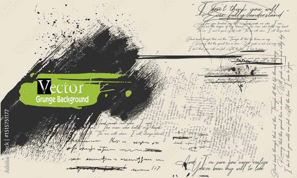 urban collage background or typography, unreadable text collage, Old grunge newspaper collage texture, Monochrome grunge texture. Vector brush Stroke, grunge pattern, grunge paint element, .eps8