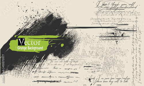 urban collage background or typography, unreadable text collage, Old grunge newspaper collage texture, Monochrome grunge texture. Vector brush Stroke, grunge pattern, grunge paint element, .eps8