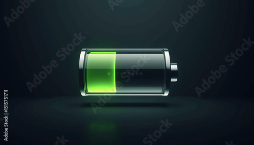 battery on black background
