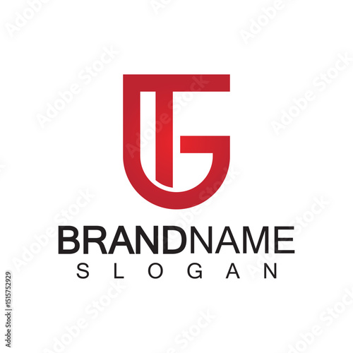 Alphabet Letters  GT or TG logo design template