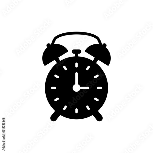 Alarm clock icon with bell indicating time alert