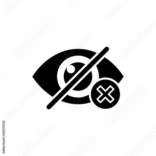Eye Hidden Crossed Out Icon Representing Privacy and Concealment