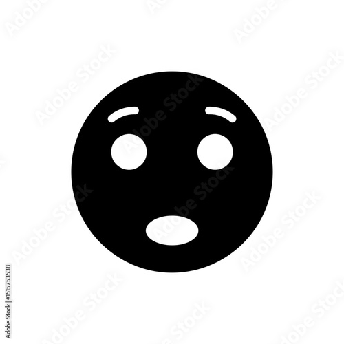 Face Emoji Icon Showing Wow Expression with Surprise and Amazement