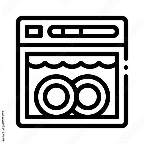 dishwasher line icon