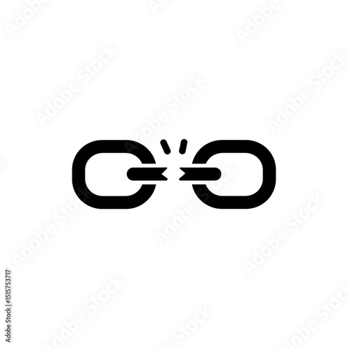 Broken Link Icon Representing Unlink or Connection Error