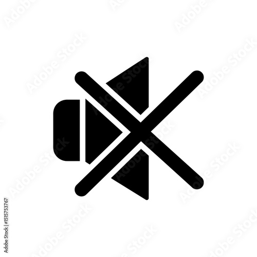 Mute Speaker Crossed Icon for Audio Muting and Sound Off