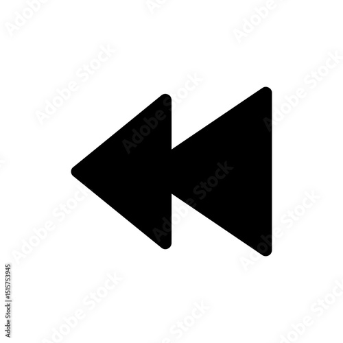 Rewind icon left for media controls and video playback navigation