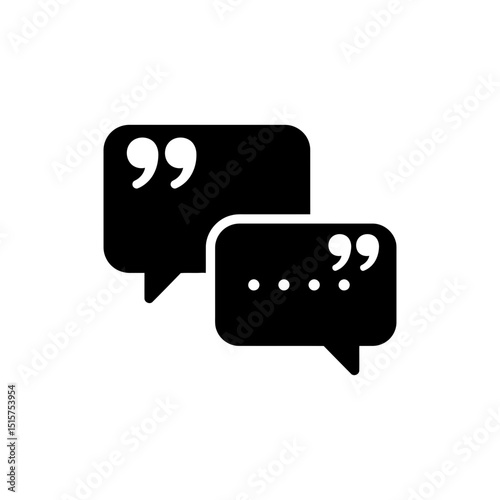 Quote chat icon for messaging, communication, and conversation