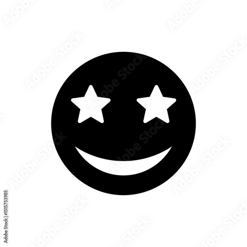 Smile Star Eyes Emoji Icon Showing Excitement and Delight