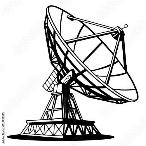 Large satellite dish antenna communication technology