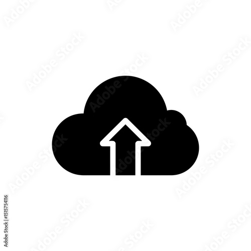 Upload Cloud Icon with Arrow Representing Cloud File Upload