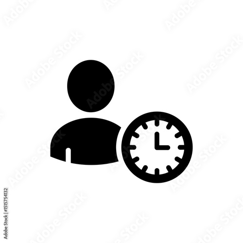 User Clock Activity Icon for Time and User Engagement