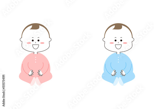 おすわりする赤ちゃん