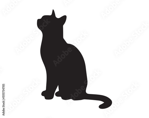 black cat silhouette vector EPS file.