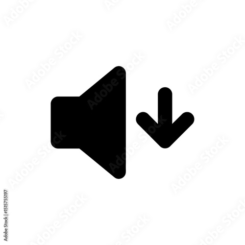 Volume Down Audio Icon with Decreasing Sound