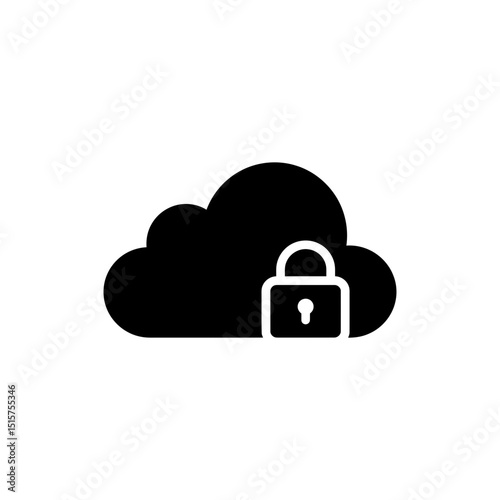 Cloud with Lock Symbol Representing Secure Cloud Storage