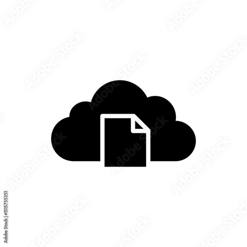 Cloud with File Symbol for Cloud Storage and File Sharing