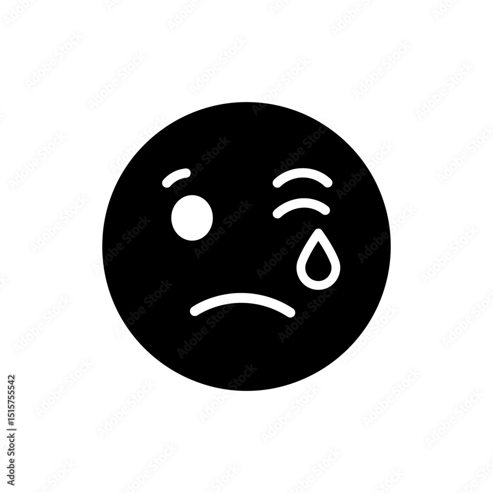 Fototapeta premium Face Emoji Icon with Wink Expression for Fun or Playful