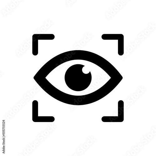 Eye Scanning Recognition Icon for Security or Biometrics