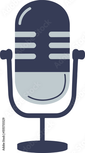 Microphone vector icon for podcast and music colorfull flat design