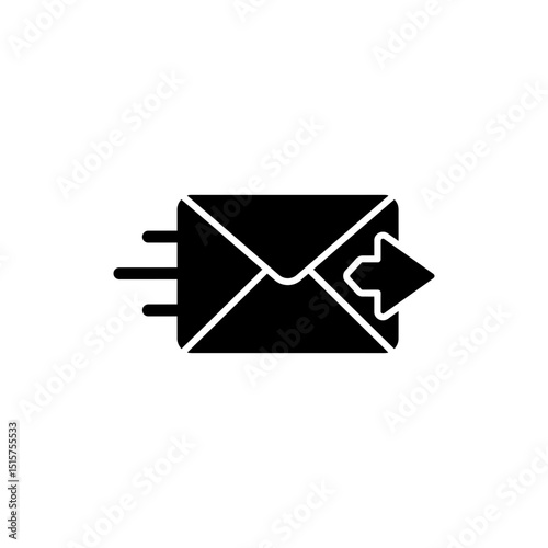 Email Icon with Send Arrow Symbol for Messaging