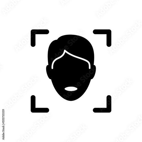 Face Scan Icon with Framing Rectangle for Recognition