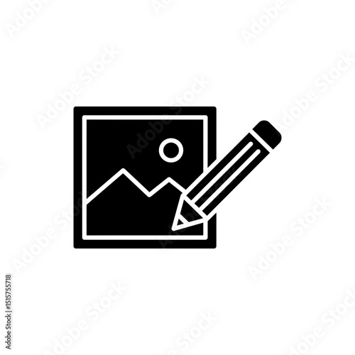 Photo with Pencil Edit Icon Symbolizing Image Modification