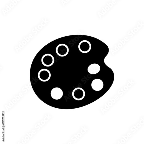 Artist Palette Icon with Paint Drops Representing Creativity