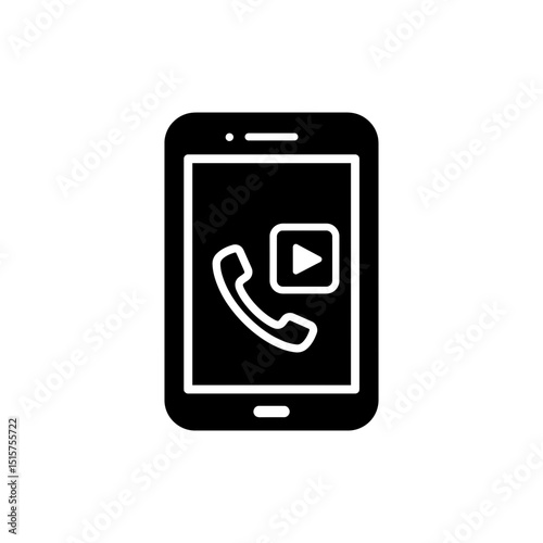 Phone icon with video symbol indicating video call feature