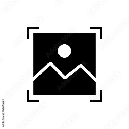 Photo with Crop Lines Icon Representing Image Editing