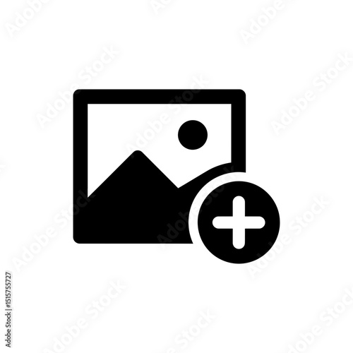 Picture with Image Plus Icon Representing Add Photo Feature