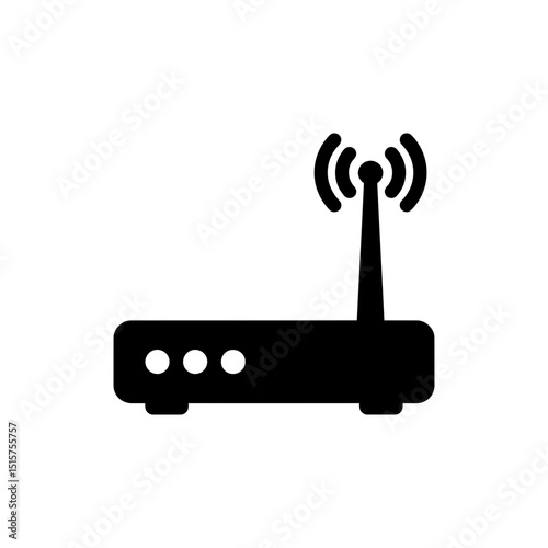 Router Icon with Antenna Representing Wireless Internet Connectivity